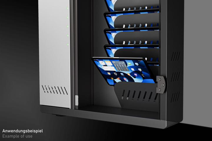 Productafbeelding Good Connections ARIES PRO T10C wandlaadkast tot 11", USB-C?, 30W poort, PD3.0, zwart/grijs (30 W, 10 ports)