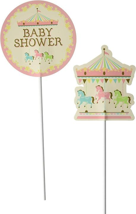 Image du produit Creative Party Décor de gâteau de fête de bébé Carousel (lot de 2)