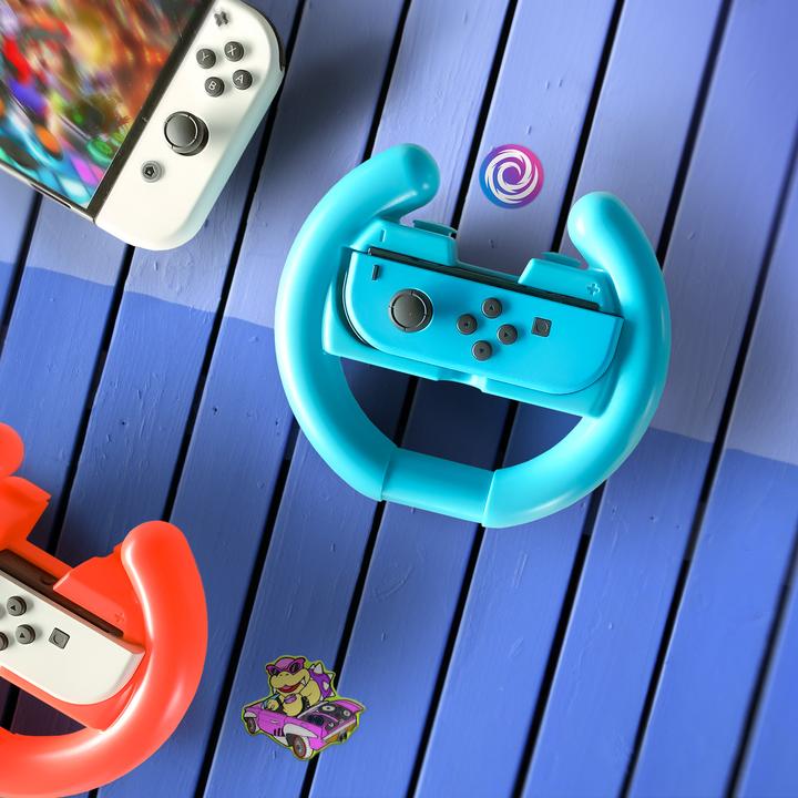 Actual product image Oniverse Pack of 4 Racing wheel controller holders - Blue/Red/Green/Pink (Switch)