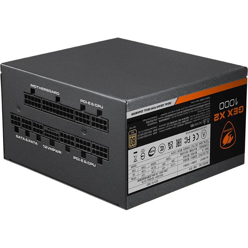 Cougar Alimentation ATX GEX X2 - 1000W (Noir) (1000 W), PC Netzteil, Schwarz