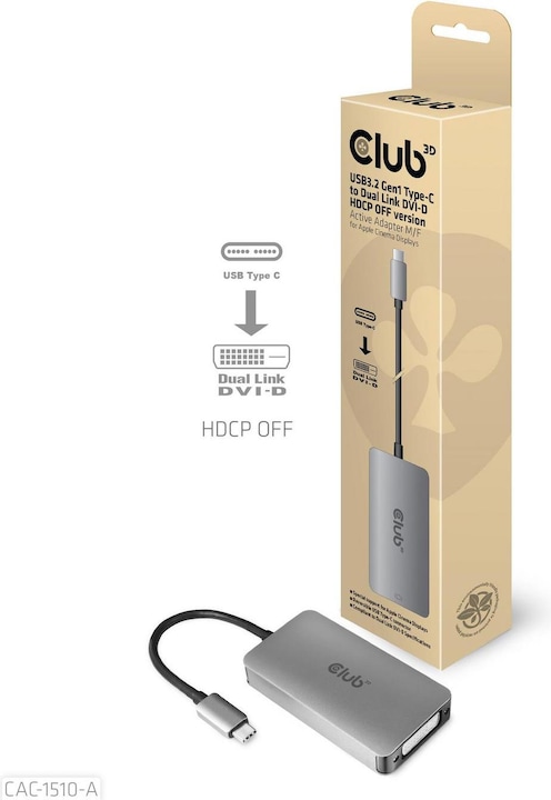 Actual product image Club 3D USB Typ-C zu (DVI, 24.50 cm)