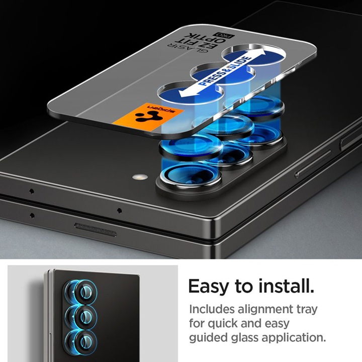 Actual product image Spigen Optik.tR "EZ Fit" Camera Protector 2-Pack Galaxy Z Fold 6 Black (2 Piece, Samsung Galaxy Z Fold6)