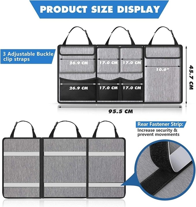 Produktbild Auto Kofferraumtasche Aufbewahrung KFZ Rücksitz Zubehör Tasche Organizer Hänge