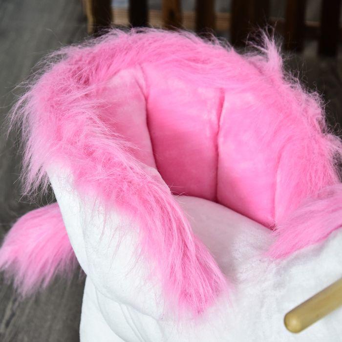 Actual product image Swisshandel24 Rocking horse Rocking animal for children Pink+White 65 x 32 x 55 cm