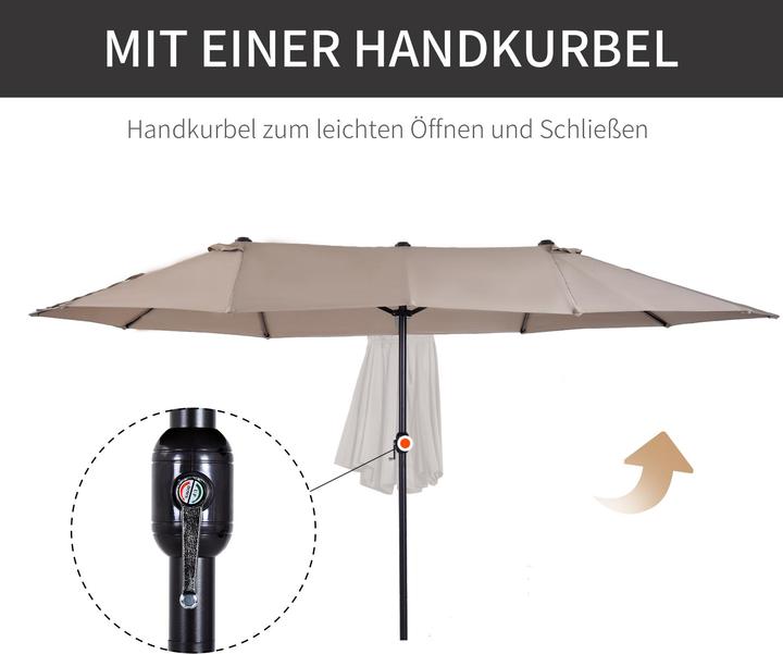 Produktbild Outsunny Marktschirm mit Handkurbel (2.70 m)