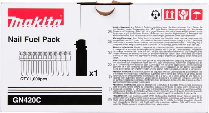 Produktbild Makita Satz Gasflasche und Nägel für Beton Standard 2,6x40mm, 1000 Stk.