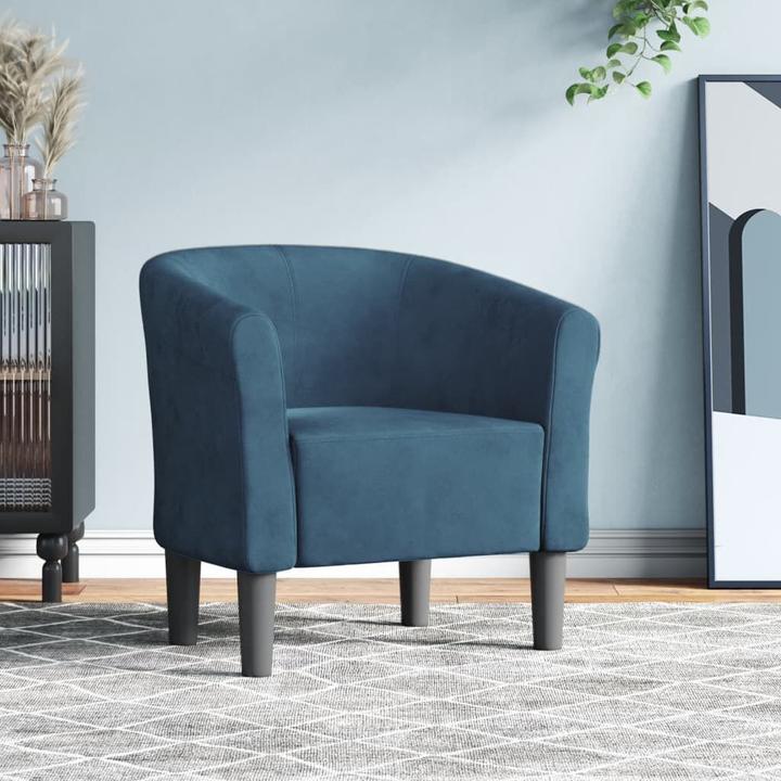 Image du produit VidaXL Clubsessel Dunkelblau Samt,Farbe: Dunkelblau,Material: Samt