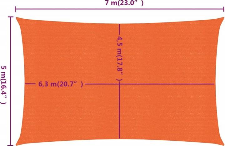 Actual product image VidaXL Sonnensegel 160 g/m² Rechteckig HDPE (5 x 7 m)