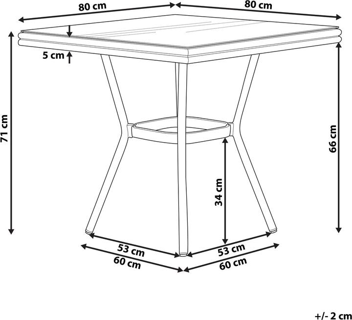 Produktbild Beliani Rifreddo (80 x 80 x 71 cm)