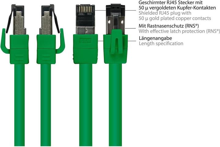 Produktbild Good Connections Alcasa 8080-050G Netzwerkkabel 5 m Cat8.1 S/FTP (S-STP) Grün (S/FTP, CAT8.1, 5 m)