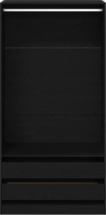 Actual product image vidaXL Wardrobe in black and oak, 100x50x200 cm, made of engineered wood (100 x 50 x 200 cm)