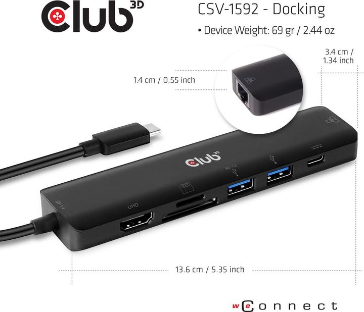Produktbild Club 3D CSV-1592 (USB-C, 7 Ports)