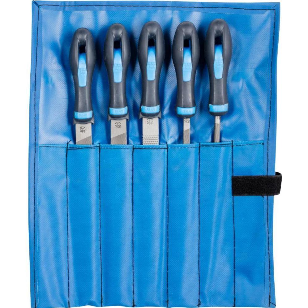 Pferd, Raspel + Feile, Werkstattfeilen in Rolltasche 520 WR 200 (Hieb 2, 200 mm)