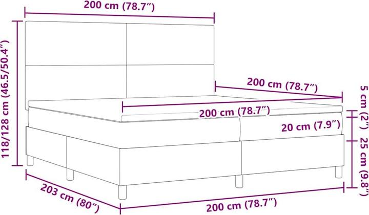 Produktbild vidaXL Boxspringbett (200 x 200 cm)