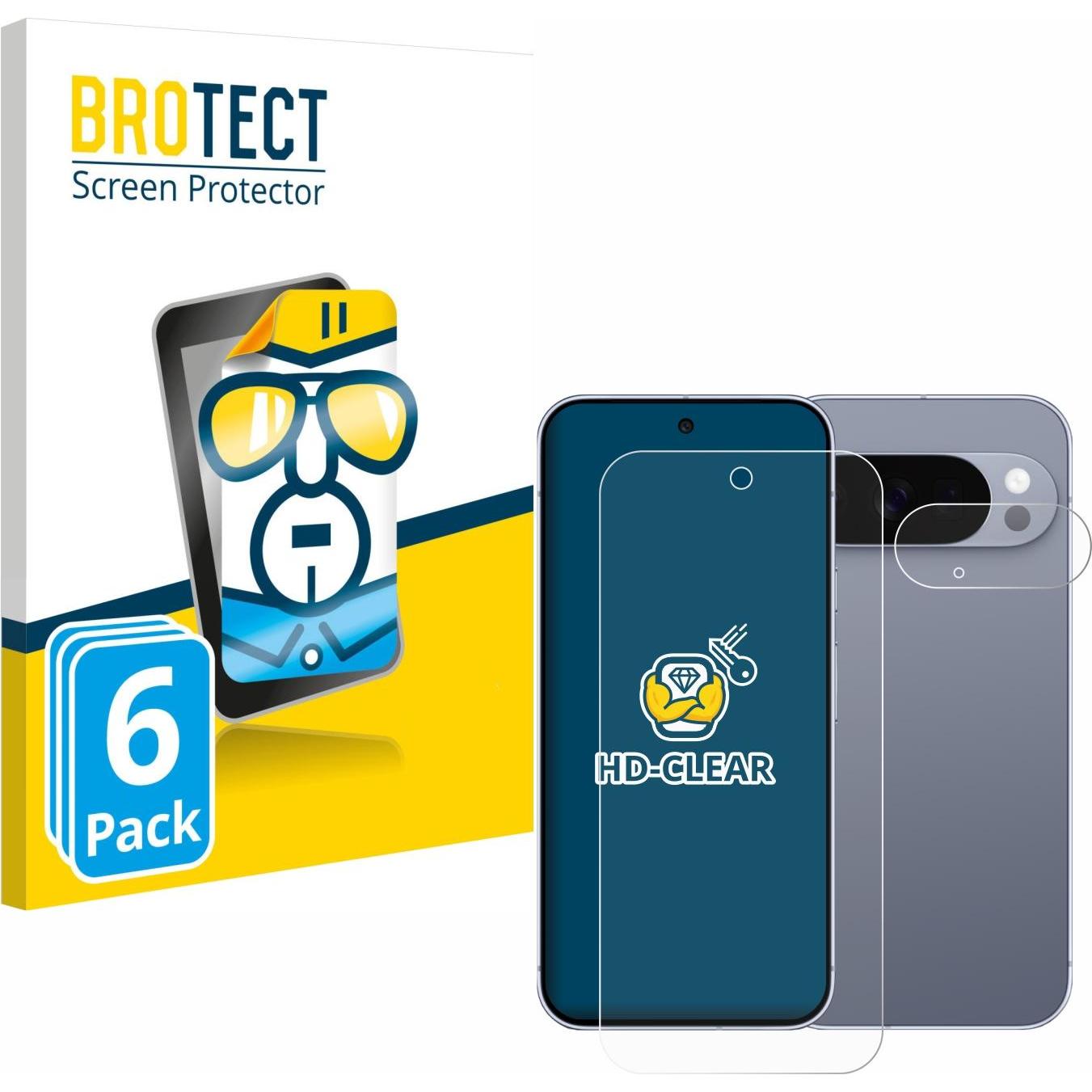 BROTECT Pellicola Trasparente (6 pz., Google Pixel 10 Pro), Pellicola protettiva smartphone, Trasparente