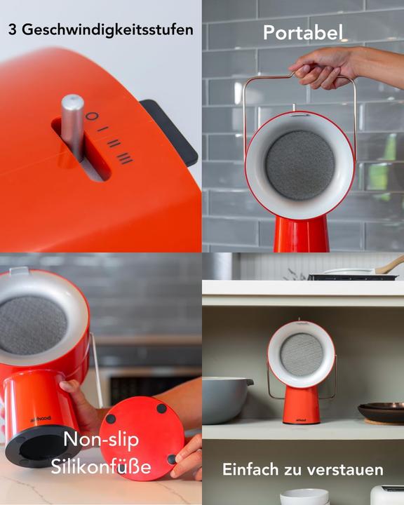 Produktbild airhood Tragbarer kabelloser Küchenluftreiniger mit Aktivkohlefilter