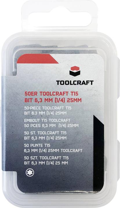 Actual product image Toolcraft 50 pcs T 15 Torx bit S2 steel (Hexagonal, Hexagon socket TX)