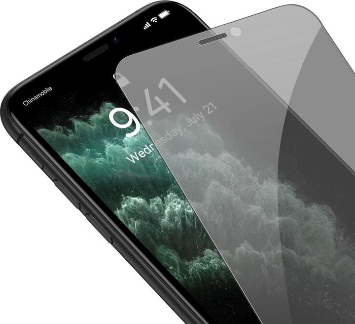 Actual product image Baseus All-glass Porcelain Crystal Dust-proof Anti-peeping Film for iP11 (1 pcs., Apple iPhone 11, Apple iPhone XR)