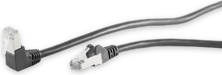 Actual product image Shiverpeaks S/CONN maximum connectivity network cable patch cable, cat 6, S/FTP, PIMF, angle-straight, black, 0 (S/FTP, CAT6, 0.25 m)