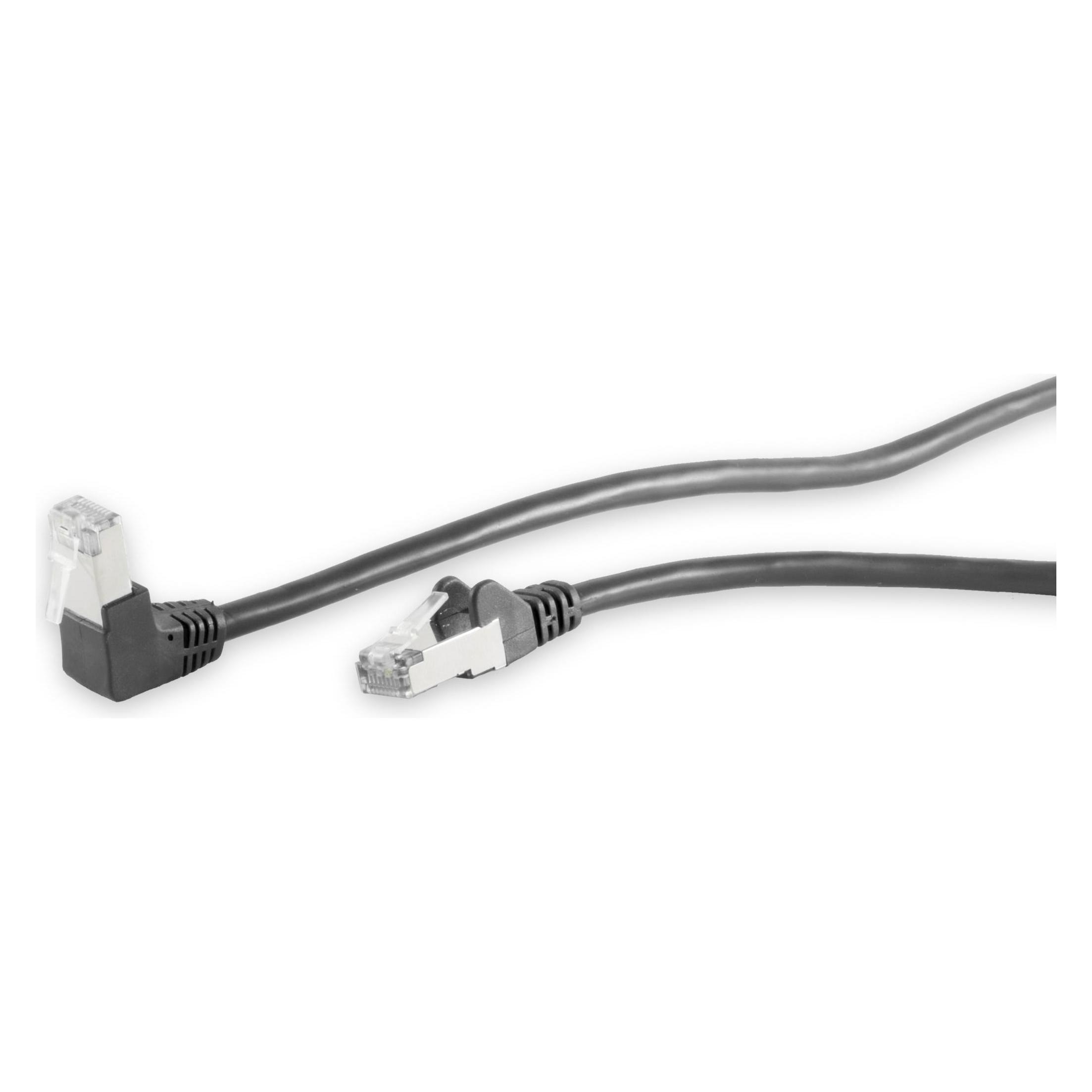 Shiverpeaks S/Conn Maximum Connectivity Netzwerkkabel-Patchkabel, Cat 6, S/Ftp, Pimf, Winkel-gerade, Schwarz, 0 (S/Ftp, CAT6, 0.25 m), Netzwerkkabel
