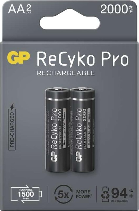 Produktbild GP Batteries Akku GP 2 x Akkus aa/r6 GP recyko pro ni-mh 2000mah 210aahcb-5eb2 (2 Stk., AA, 2000 mAh)