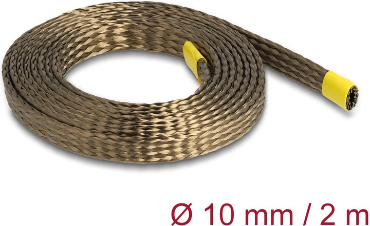 Produktbild Delock Geflechtschlauch aus Basalt Fasern 2 m x 10 mm Braun (Kabelschlauch, 200 cm)
