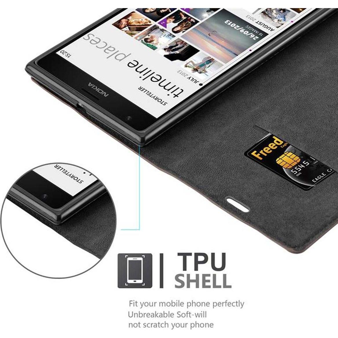 Thumbnail - Cadorabo Book Invisible Magnet Cover (Nokia Lumia 1520), Smartphone Hülle, Braun