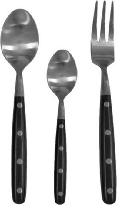 Produktbild Schwarz Kitchen Ensemble de 3 pièces New Bistro : 1 cuillère de table, 1 cuillère à café et 1 fourchette à gâteau - (3 Stück, Besteck Set)