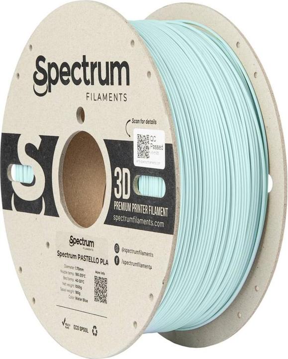 Actual product image Filament PLA Pastello water blue 1.0kg 1.75mm (PLA, 1.75 mm, 1000 g)