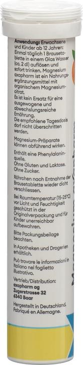 Nutritional values and ingredients Magnesium Vital Brausetablette 375 mg (24 Piece, Effervescent tablet, 207 g)