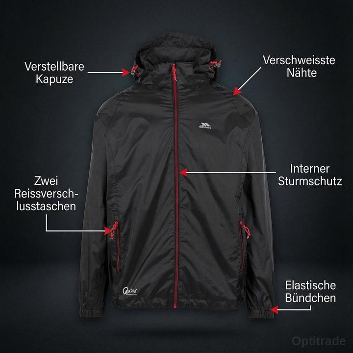 Actual product image Trespass QIKPAC X Unisex Shell Jacket (M)