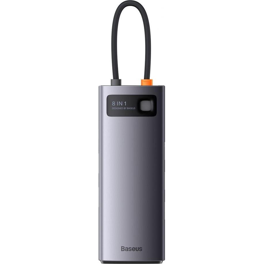 Baseus StarJoy Series (USB-C, 8 Ports), Dockingstation + USB Hub, Grau, Silber