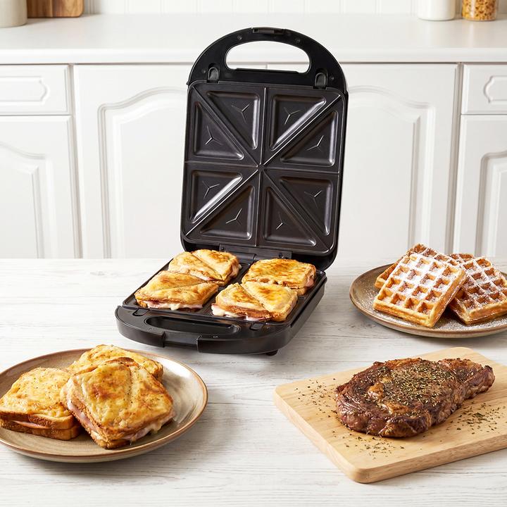 Produktbild Livoo 3-in-1-Gerät für Waffeln, Croques und Toast – für 4 Personen – x Marmiton