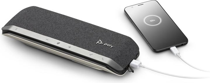 Actual product image Poly HP Vivavoce USB-A USB-C Sync 40-M certificato Microsoft Teams, PC, Argento, 1,05 m, IP64, Windo