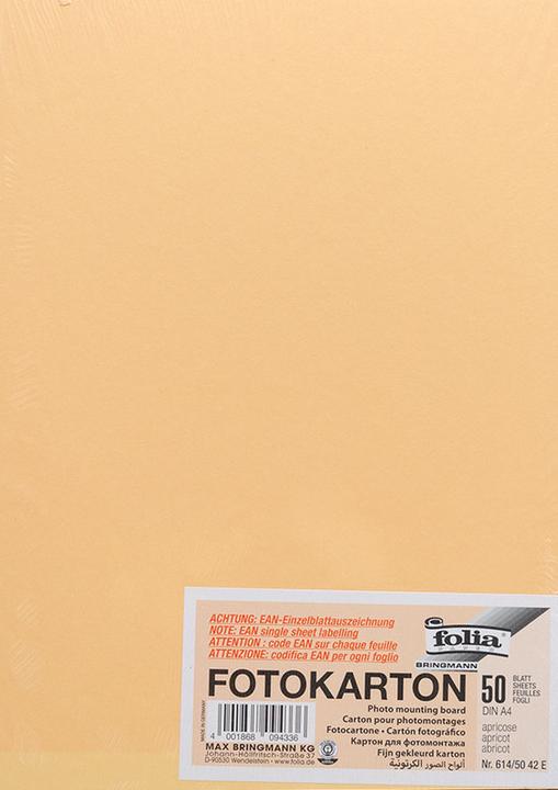 Actual product image Folia Photo cardboard A4, apricot, 50 pieces (300 g/m², 1 x)