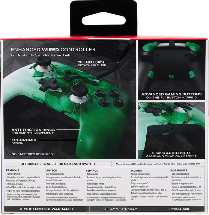 Image du produit PowerA Manette filaire améliorée pour Nintendo Switch - Heroic Link (Switch)