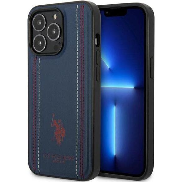 U.S. Polo US Polo USHCP14MPFAV iPhone 14 Plus 6.7 "navy blue / navy blue Leather Stitch (Apple iPhone 14 Plus), Smartpho...