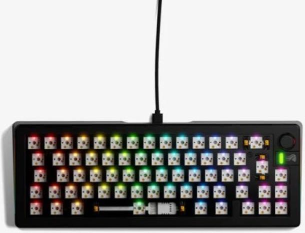 Actual product image Glorious GMMK 3 65 % custom gaming keyboard - barebone, ISO layout, black (Barebone, Cable)