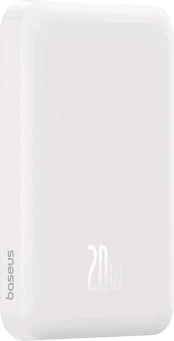 Produktbild Baseus Mini-Powerbank 5000 mAh 20 W + USB-C-Kabel (20 V/3 A) – Weiss (5000 mAh, 20 W, 19.25 Wh)