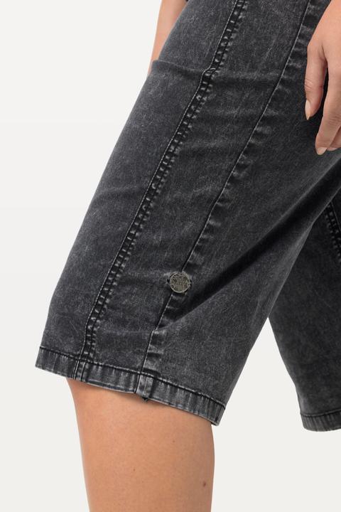 Produktbild Ulla Popken Jeans-Bermuda, Used-Look, gerades Bein, Elastikbund (44)