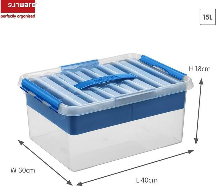 Immagine prodotto Sunware Cassetta Q-line con inserto 15L blu trasparente (40 cm, 15 l)