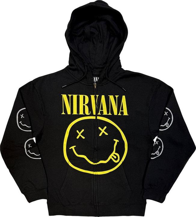 Nirvana - Sweat à capuche motif/style visage heureux - Adulte (S)