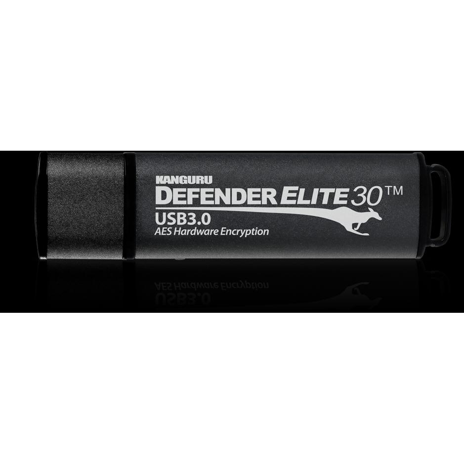 Thumbnail - iStorage 512GB Kanguru Defender Elite30 (512 GB, USB 3.2), USB Stick, Schwarz, Grau