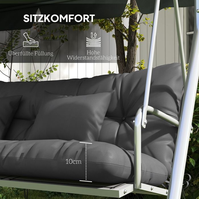 Produktbild Swisshandel24 4er-Set Sitzkissen, 150x50 cm wasserabweisend Stuhlkissen mit Bindebänder, 10cm dick Dunkelgrau (150 x 50 x 10 cm)