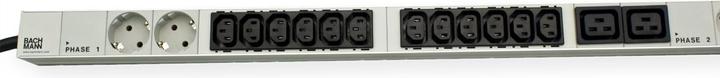 Produktbild Bachmann IT PDU ALU 1HE 36x C13 6x Schutzkontakt 6x C19LS CEE 3x 32A rot