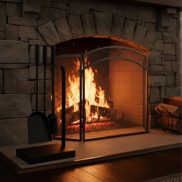 Image du produit Relaxdays Ensemble de 4 outils de cheminée