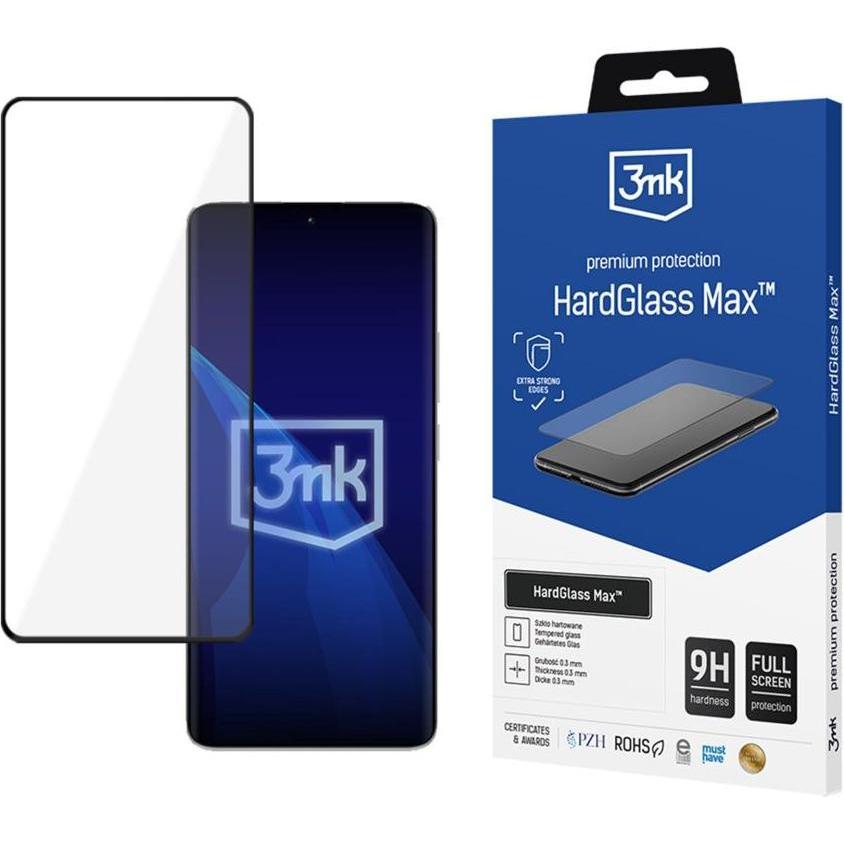 3MK Redmi Note 13 Pro+ - HardGlass Max Black (Xiaomi Redmi Note 13 Pro+), Pellicola protettiva smartphone, Nero