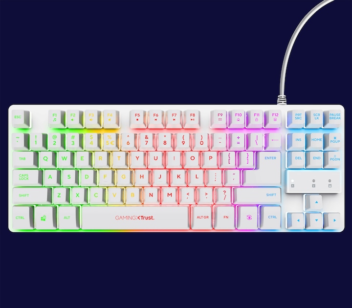 Actual product image Trust GXT833W Thado TKL - Backlight - white (DE, Cable)