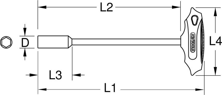 Actual product image KS Tools T-handle nut driver long
