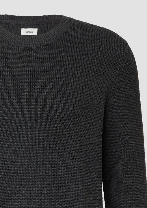Produktbild s.Oliver Strickpullover Strickpullover aus Flammgarn mit Crew Neck (S)